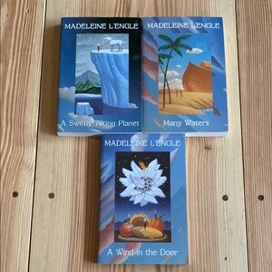 Lot of 3 Madeleine L’Engle Books Swiftly Tilting Planet Many Waters Wind in Door